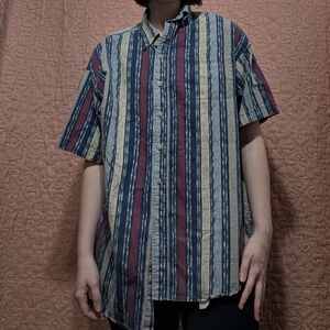 Casual Striped Blue and Red Men's Shirt